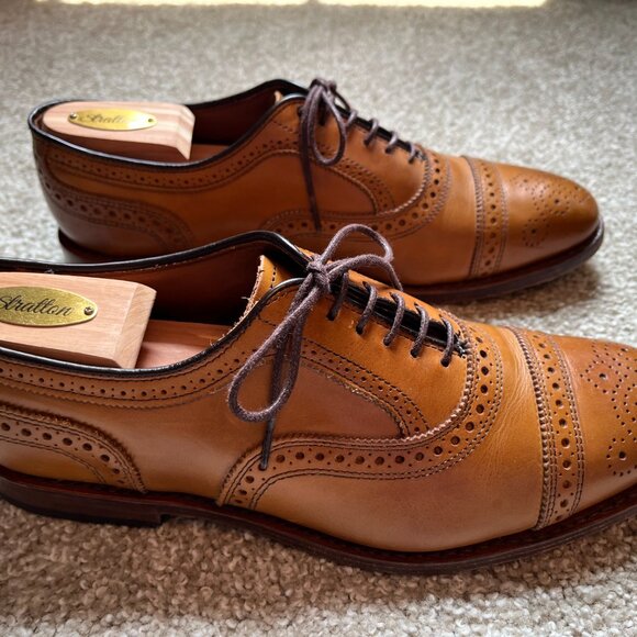 Allen Edmonds Strand Mens Cap Toe Oxford Dress Shoes 9.5 D Walnut Brown Leather - Picture 6 of 9